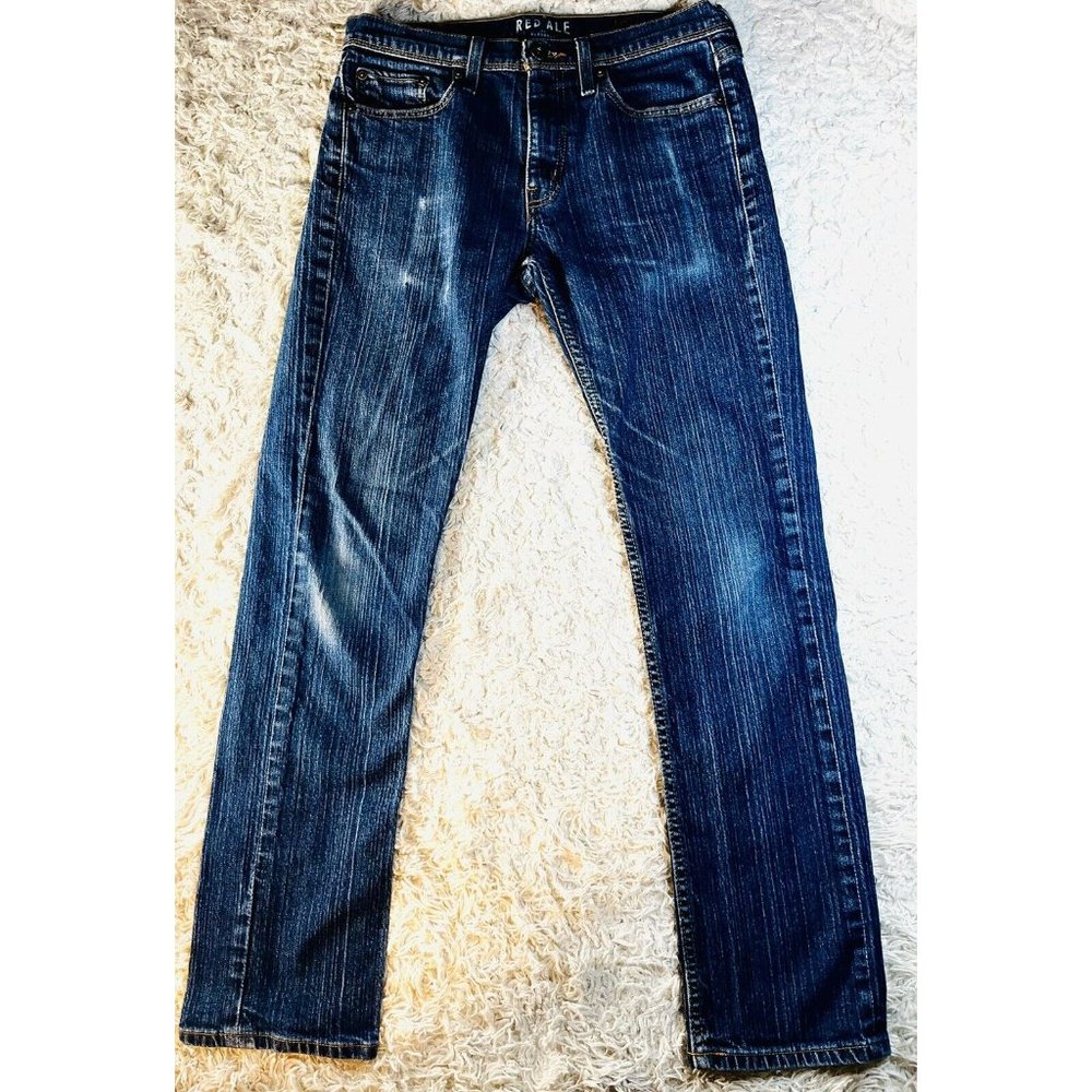 Red Ale by Alesbury Jeans Mens Slim Fit Medium Wash Blue 32"waist 30" Inseam
